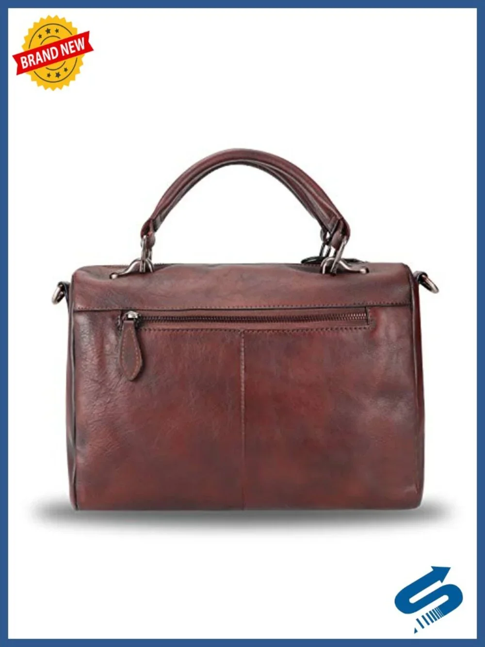 Genuine Leather Vintage Handmade Top Handle Satchel with Shoulder Strap